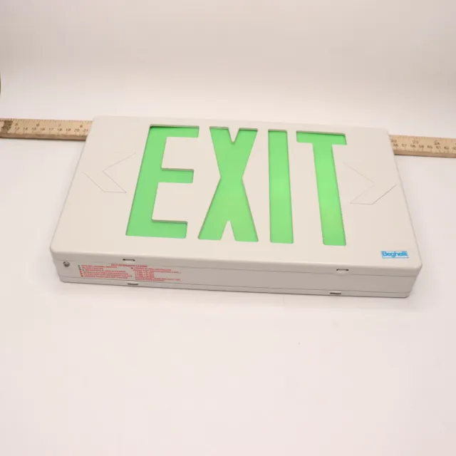 Beghelli Exit Sign Green - Incomplete Missing 1 Exit Cover Plate