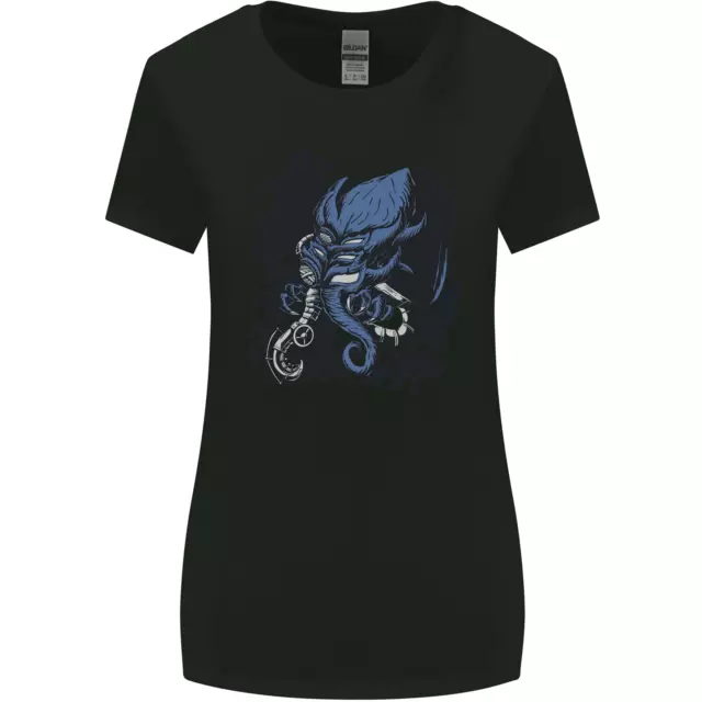 Cyberpunk Cthulhu Kraken Octopus T-shirt donna taglio più largo