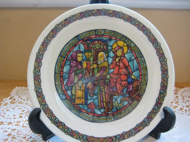 Vintage Darceau Limoges Noel Vitrail "No Room At The Inn" Plate, 8 2/5" (Rare)