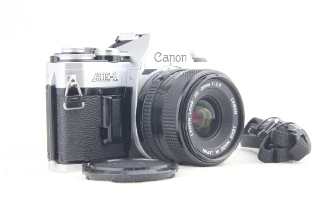 [ Casi Mint ] Canon AE-1 SLR Película Cámara + Terranova Nuevo Fd 28mm F/2.8 De