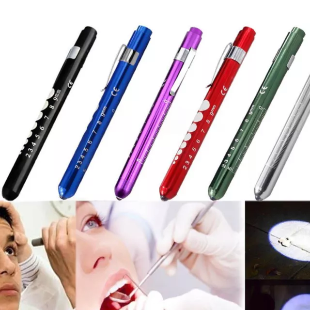 2 PCS Medical Pen Light Flashlight Waterproof LED Torch Pocket Nurse