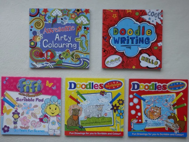 Arty Colouring,Doodle Writing, Fifi Scribble orDoodles Scribble Book Choice of 5