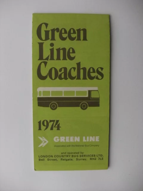 1974 London Transport Green Line Coaches Bus Route Map (Ref LC5)