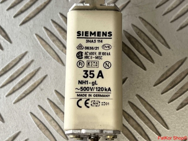 Siemens 3NA3 114 35A NH1-gL / # J PKL 10394