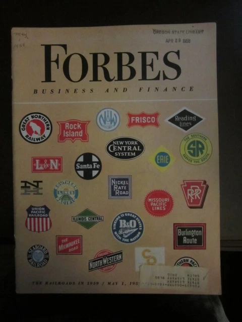 Forbes Magazine May 1959 The Railroads Santa Fe Reading Union Pacific B&O 67