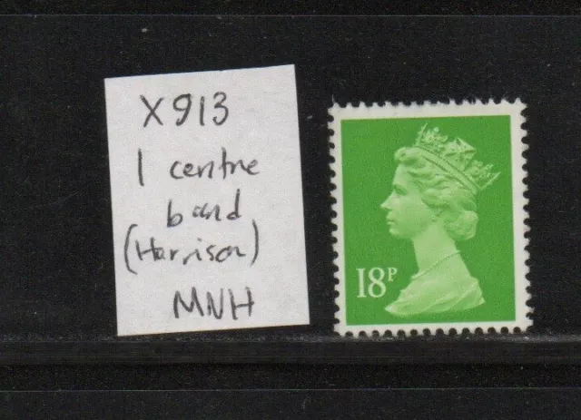 Machin - MNH/UM - 18p bright green - SG X913 (one centre band)