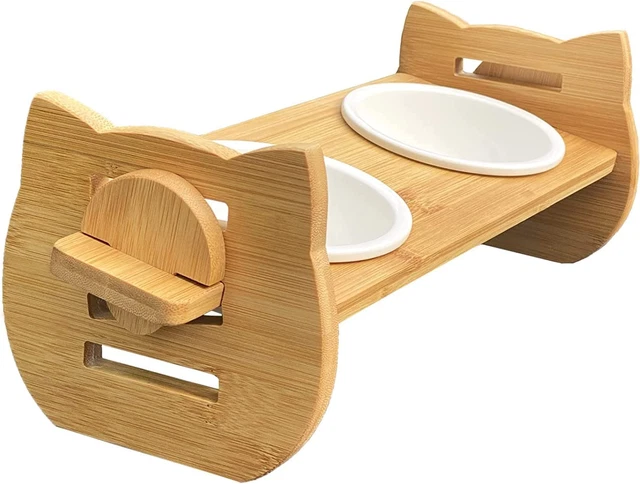 Cat Food Bowl anti Vomiting, Ceramic Cat Bowls with Stand Tilted, Raised Cat Bow
