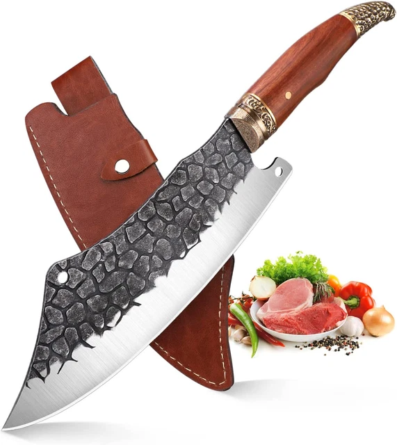 Mannaia Professionale Coltello Da Cucina Affilato Hatchet Osso Fatto a Mano Colt