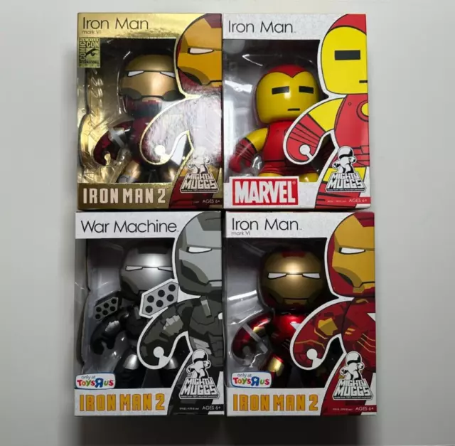 Mighty Muggs Marvel Mcu Iron Man 2 Sdcc 2010 War Machine Lot Of 4