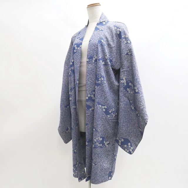 9300F1 Silk Vintage Japanese Kimono Haori Jacket Cherry Blossom Long