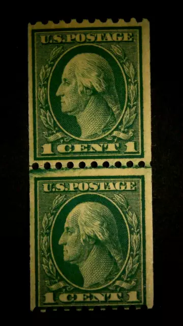 U S Stamps Scott 448 one cent Washington joint line pair MNH cv 170.00  A