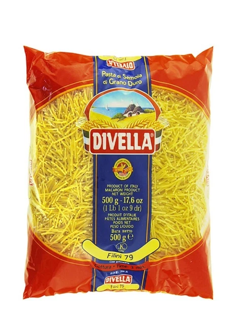 Divella Pasta Di Semola Di Grano Duro Filini 79 Gr 500 X 24
