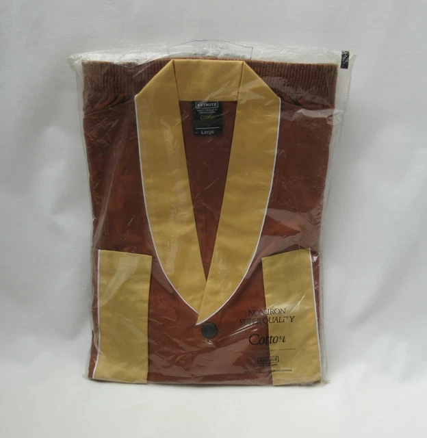 Pigiami vintage Keynote uomo cotone pigiami marrone & oro giallo grande non ferro