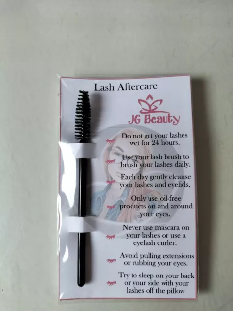 Eyelash After Care Cards WithoutBrush x 50 cards only