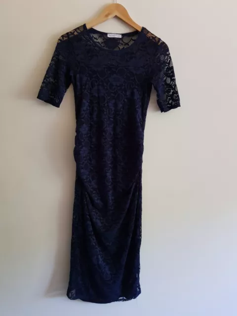 Bluebelle/ASOS maternity Size 8 short sleeve lace midi dress - Blue