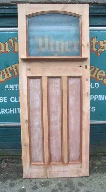 5084 Part glazed art deco 1930's door still wet from stripping.  Front door?