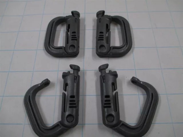 4 Pack MOLLE Grimloc D-Ring Carabiner FLC ITW Nexus Army Foliage Green USGI