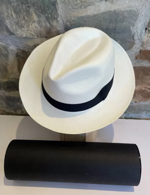 Genuine Fine Panama Hat made by Homero Ortega from Cuenca with Travel Tube