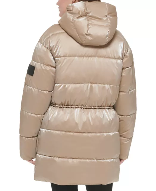 Calvin Klein Jeans Women's Size S Quilted Puffer Hood Jacket, Beige, NwT 2