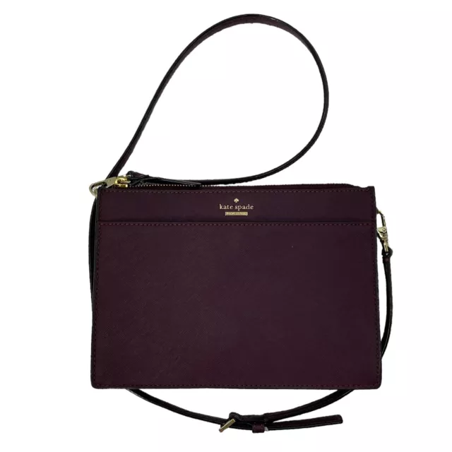 Kate Spade Cameron Street Clarise Crossbody Shoulder Bag Plum Purple Leather