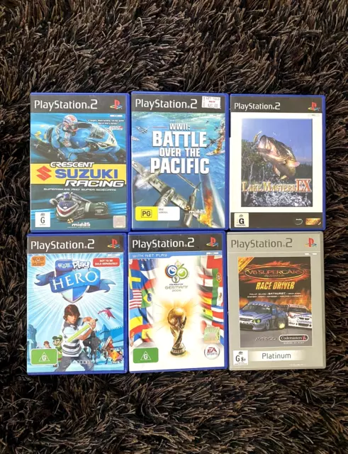 Playstation 2 PS2 Game Bundle x 6 Racing Games FIFA Fishing Adventure