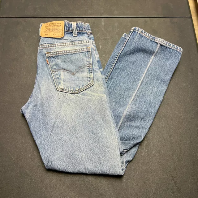 VTG Levis 517 Jeans Men 29x30 Blue Light Wash BootCut Orange Tab Made In Usa 90s