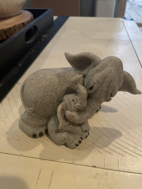 Quarry Critters Elmo and Eli Elephant 2001 Second Nature Design Figurine