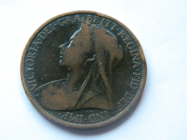 1900 One Penny - Victoria - United Kingdom UK - KM790 - good condition - toned