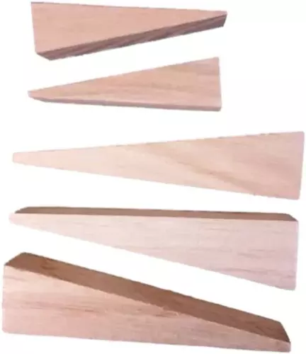5 cuñas de madera utilizadas para azotar sillas o hacer canastas 3 grandes, 2 pequeñas incomparables