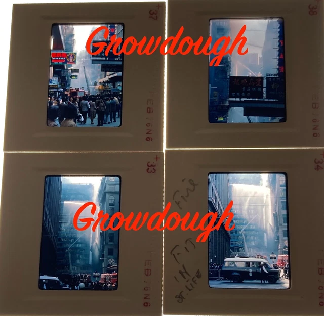 Original Slides Hong Kong Street Scenes Fire 1976 Kodachrome Lot 4