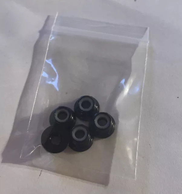 TAMIYA 53159 RC Model 4mm Anodized Aluminum Flange Lock Nuts (Black, 5pcs) TT02
