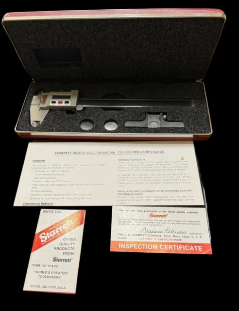 Starrett 723 0-6" 150mm Electronic Digital Caliper with Padded Case Made In USA