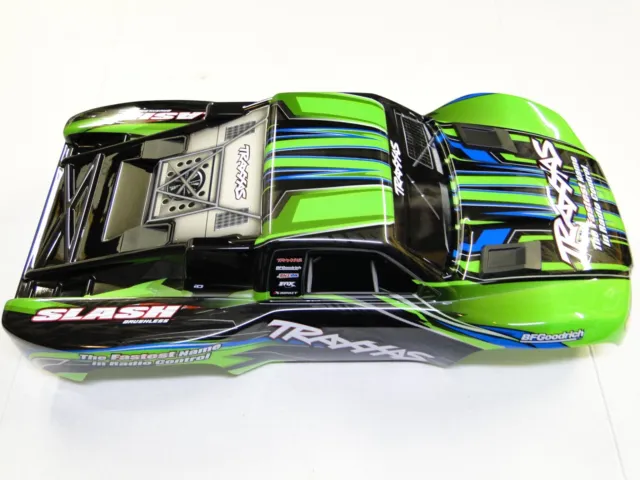 NEW TRAXXAS SLASH 1/10 2WD Body Factory Painted GREEN CLIPLESS Prographix RL4G