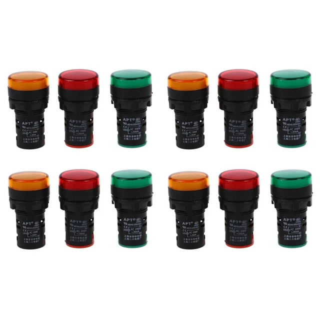 Red, yellow, green light lamp 22 mm LED pilot display panel 220 12 piece R5Y8