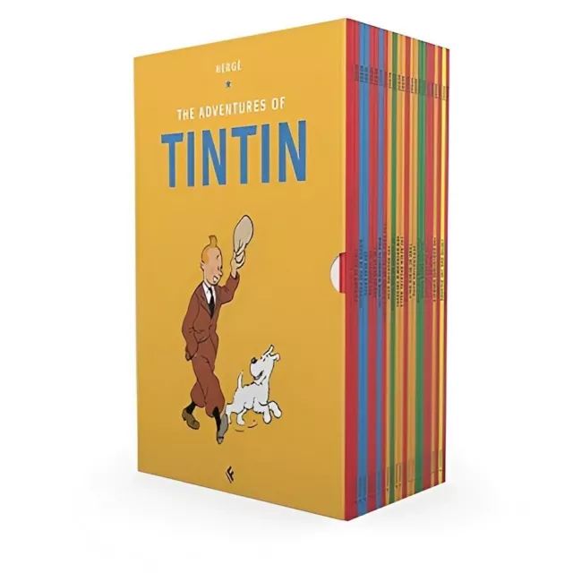 NUEVO Las aventuras de Tintin Box Set Colección de 23 libros Herge Slipcase...
