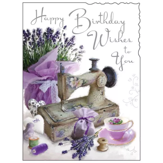 BIRTHDAY CARD FEMALE ~ Lady Happy Birthday ~ Sewing ~ Luxury Card Made ...