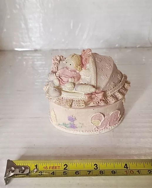 Baby Keepsake Trinket Box  Bassinet Shape Pink