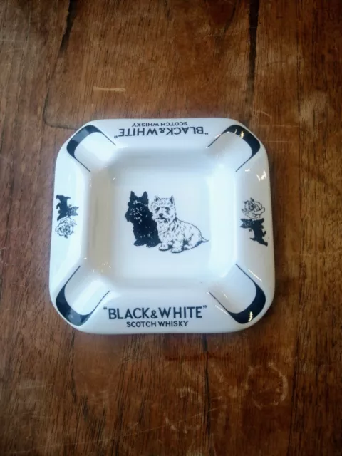 Black & White Ashtray [ Arklow Pottery ] *VGC* Scotch Whisky Scottie Dogs