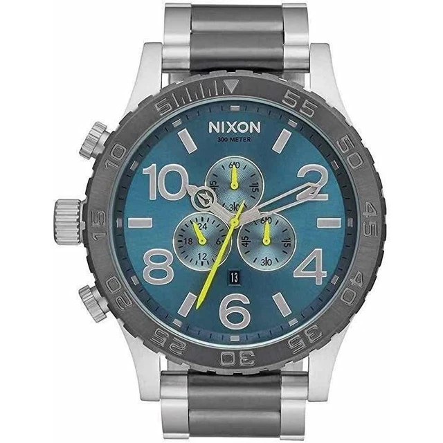 NIXON 51-30 CHRONO Quartz Herren Chrono Uhr A083-2304 Gunmetal/Aqua ...
