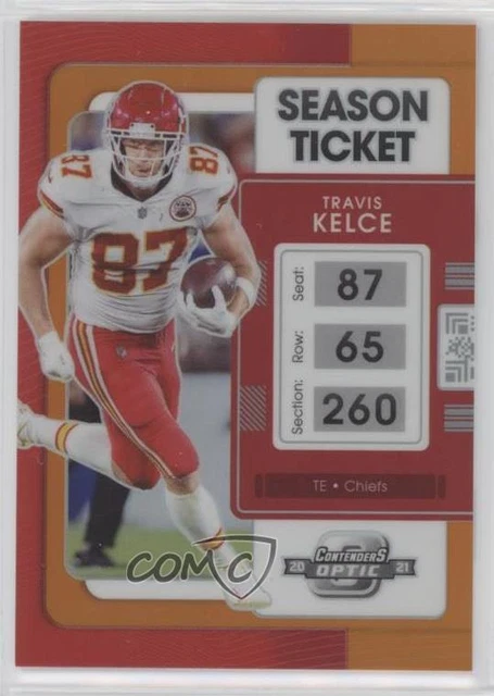 2021 Panini Contenders Optic Season Ticket Orange Prizm /50 Travis Kelce #47