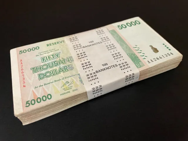 Zimbabwe 100 x 50.000 Dollars 2008 - Pick- 74 100 PCS USED