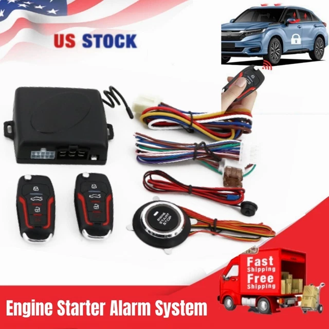 Auto Car Keyless Lock Entry Engine Start Alarm System Push Button Remote Part US