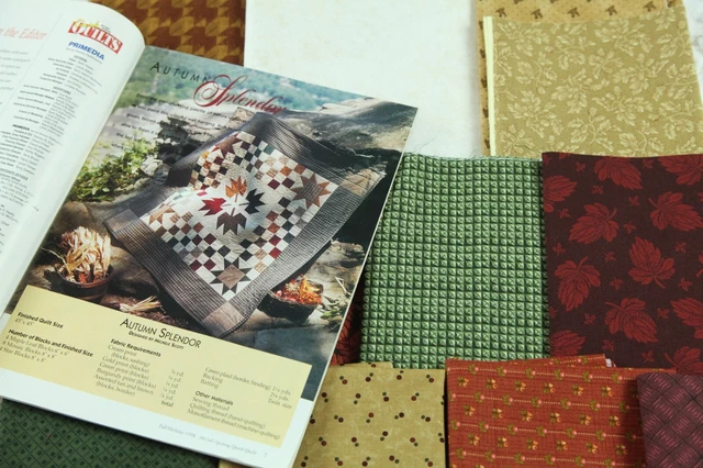 Kit de edredones de otoño esplendor 45"" x 45"" hojas de otoño telas de chatarra campo