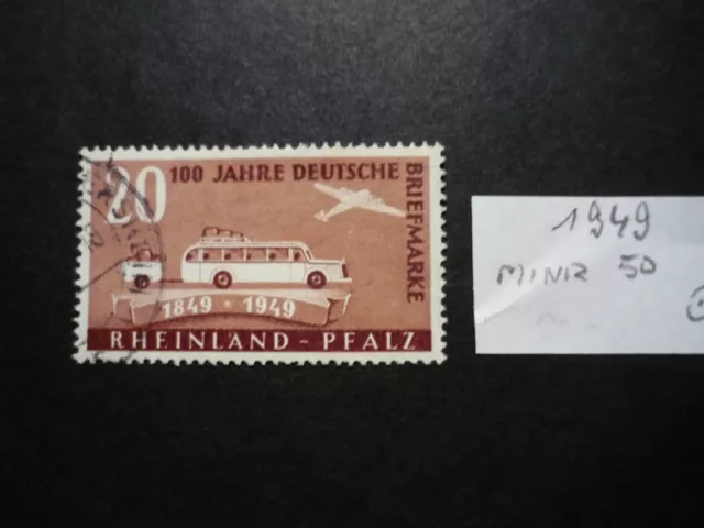 Briefmarke Französ.Zone Rheinland Pfalz 1949  MiNr 50 *