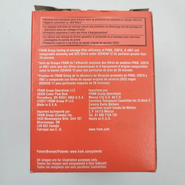 FRAM PH7317 OIL Filter Extra Guard 10K Mile Interval SpinOn black 8.