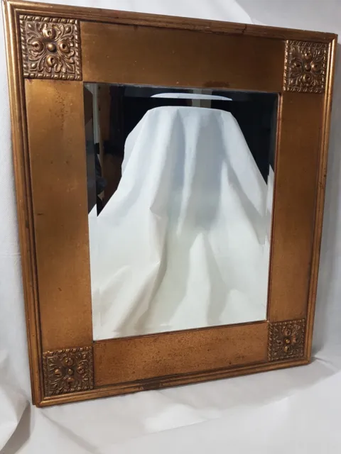 Mirror Large gilt Bevelled Arqadia Moulded Wood Distressed Frame Vintage Rare 3