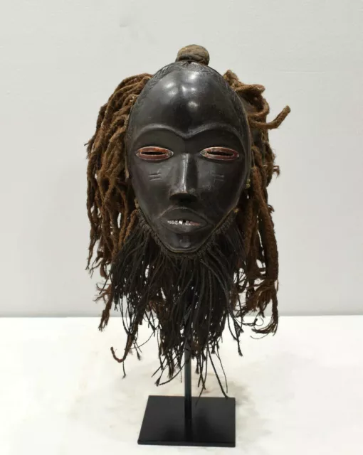 Africa Mask Dan Burnished Wood Metal Eyes Mask