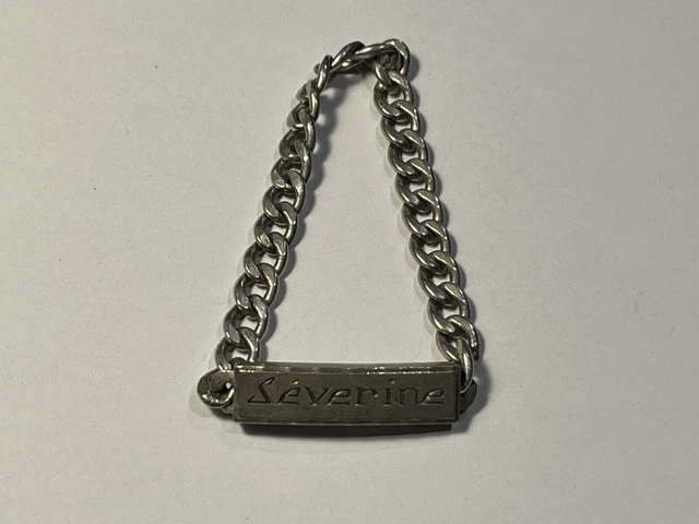 Bracelet Gourmette Ancien En Argent Gravé 'Séverine' - Occasion, Modèle élégant Et Rétro