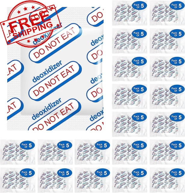400cc Oxygen Absorbers for Long Term Food Storage 100 Count (10x Packs of 10) US