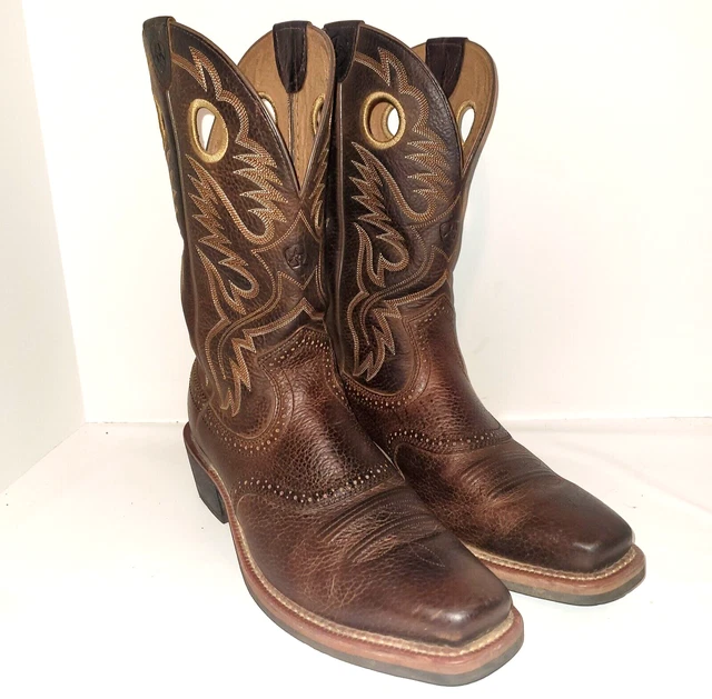 Men's Heritage Roughstock Western Boots Size 11 D Square Toe Riding Heel Men's Heritage Roughstock Western Boots Size 11 D Square Toe Riding Heel